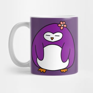 Purple Flower Penguin Mug